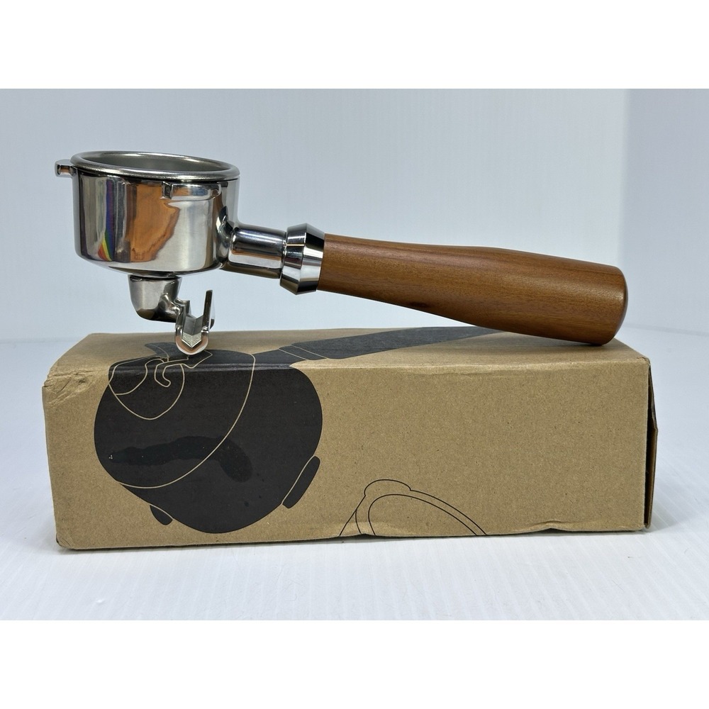 54mm Portafilter 54mm Double Spouts Portafilter Natural Wood Handle